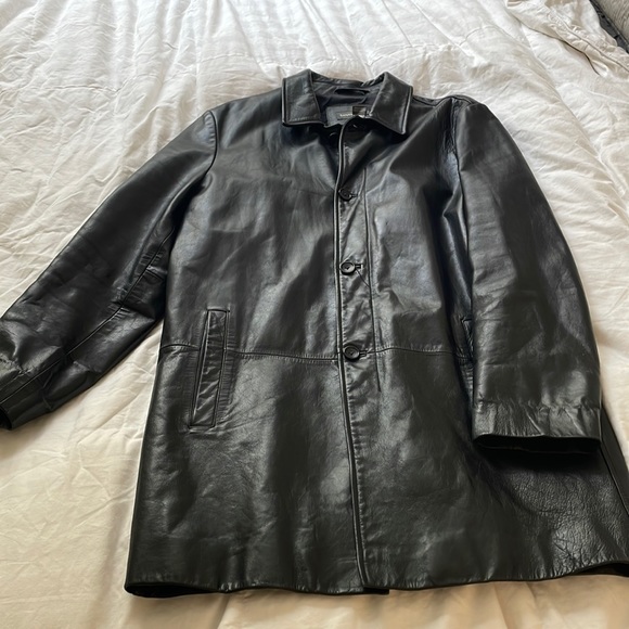 Banana Republic Men’s Leather Parka Jacket - Picture 1 of 6